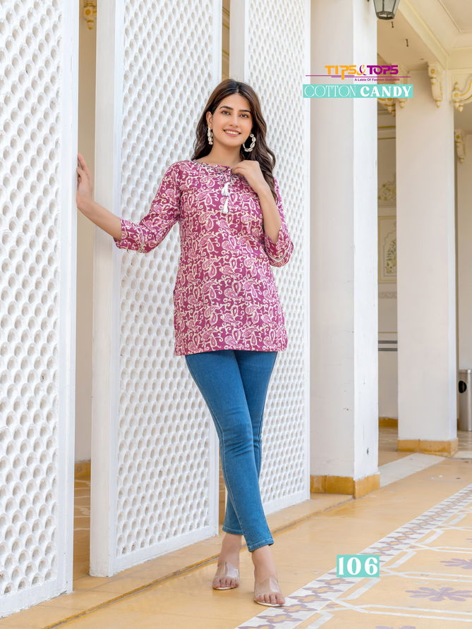 Cotton Candy Vol 4 By Tips And Tops Printed Short Ladies Tops Wholesale Online
